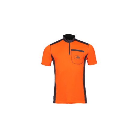 T-shirt technique manches courtes UPF+50 Orange/Gris SIP Protection