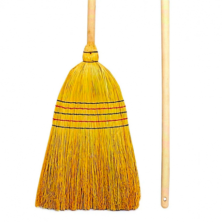 Balais paille de riz (5 fils) emmanché