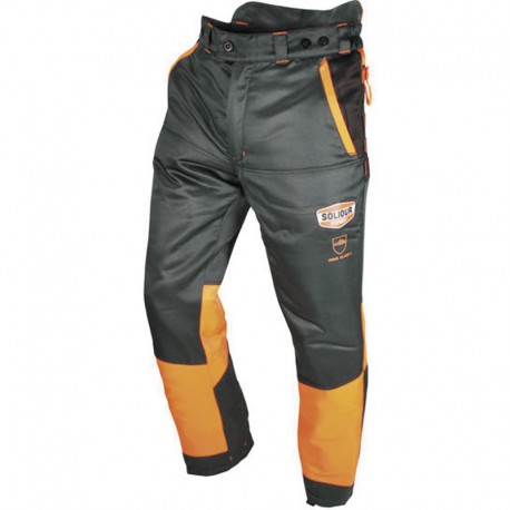 Pantalon SOLIDUR dit "anti-coupure" gris et orange Authentic